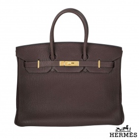 Herms 35cm GHW Cacao Birkin Bag